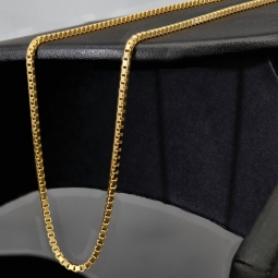 Sehr kurze, hochwertig produzierte Venezianerkette aus edlem Gold (585 / 14k Gelbgold ca. 5,8g) in ca. 42 cm, ca. 1,4 mm - für Kinder und sehr schlanke Damen geeignet