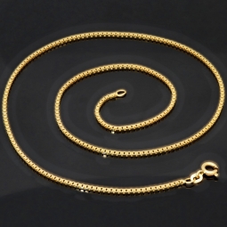 Sehr kurze, hochwertig produzierte Venezianerkette aus edlem Gold (585 / 14k Gelbgold ca. 5,8g) in ca. 42 cm, ca. 1,4 mm - für Kinder und sehr schlanke Damen geeignet