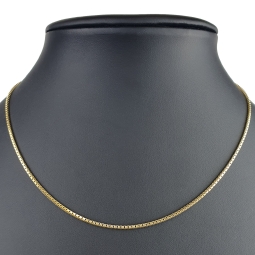 Sehr kurze, hochwertig produzierte Venezianerkette aus edlem Gold (585 / 14k Gelbgold ca. 5,8g) in ca. 42 cm, ca. 1,4 mm - für Kinder und sehr schlanke Damen geeignet