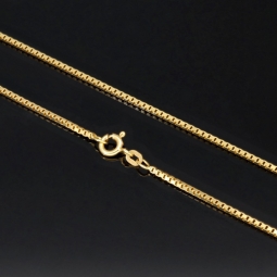 Sehr kurze, hochwertig produzierte Venezianerkette aus edlem Gold (585 / 14k Gelbgold ca. 5,8g) in ca. 42 cm, ca. 1,4 mm - für Kinder und sehr schlanke Damen geeignet