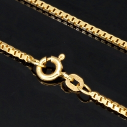 Sehr kurze, hochwertig produzierte Venezianerkette aus edlem Gold (585 / 14k Gelbgold ca. 5,8g) in ca. 42 cm, ca. 1,4 mm - für Kinder und sehr schlanke Damen geeignet