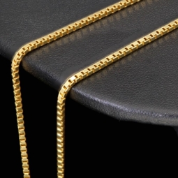Sehr kurze, hochwertig produzierte Venezianerkette aus edlem Gold (585 / 14k Gelbgold ca. 5,8g) in ca. 42 cm, ca. 1,4 mm - für Kinder und sehr schlanke Damen geeignet