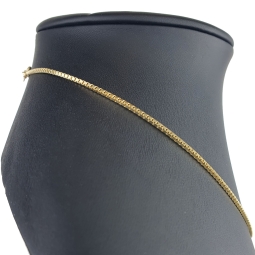 Sehr kurze, hochwertig produzierte Venezianerkette aus edlem Gold (585 / 14k Gelbgold ca. 5,8g) in ca. 42 cm, ca. 1,4 mm - für Kinder und sehr schlanke Damen geeignet