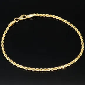 Twist-Armband / Kordelarmband aus edlem 585 14k Gold, ca. 2mm breit, 18cm lang