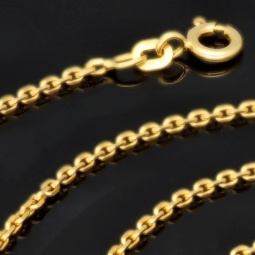 Zeitlose, glänzende Ankerkette aus edlem 14K 585 Gold (Gelbgold) kurzgliedrig - 60cm lang, ca. 1,5mm breit, ca. 5,6g
