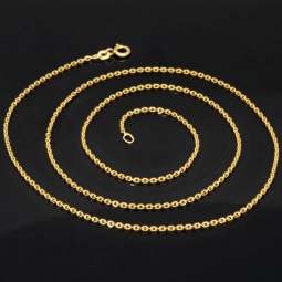 Zeitlose, glänzende Ankerkette aus edlem 14K 585 Gold (Gelbgold) kurzgliedrig - 60cm lang, ca. 1,5mm breit, ca. 5,6g