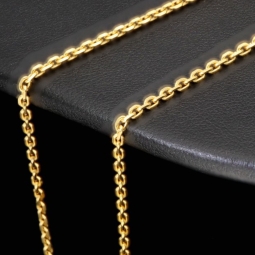 Zeitlose, glänzende Ankerkette aus edlem 14K 585 Gold (Gelbgold) kurzgliedrig - 60cm lang, ca. 1,5mm breit, ca. 5,6g