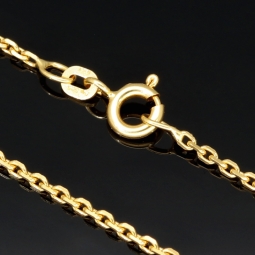 Zeitlose, glänzende Ankerkette aus edlem 14K 585 Gold (Gelbgold) kurzgliedrig - 60cm lang, ca. 1,5mm breit, ca. 5,6g