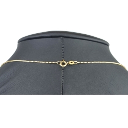 Edle Venezianerkette aus exquisitem Gelbgold (585 14k Gold) für Damen (45cm Länge, ca. 1mm) mit FBM-Stempel