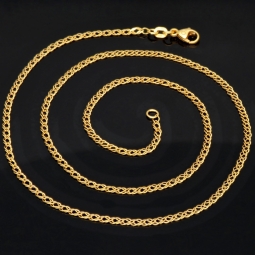 Funkelnde Goldkette mit feinem, stilvollem Muster in edlem Gold (585 14k Gelbgold, ca. 45cm lang, 2mm breit)