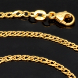 Funkelnde Goldkette mit feinem, stilvollem Muster in edlem Gold (585 14k Gelbgold, ca. 45cm lang, 2mm breit)