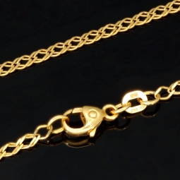 Funkelnde Goldkette mit feinem, stilvollem Muster in edlem Gold (585 14k Gelbgold, ca. 45cm lang, 2mm breit)