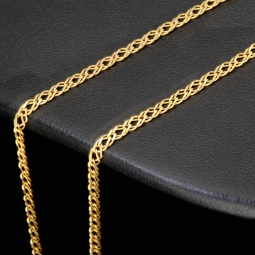 Funkelnde Goldkette mit feinem, stilvollem Muster in edlem Gold (585 14k Gelbgold, ca. 45cm lang, 2mm breit)