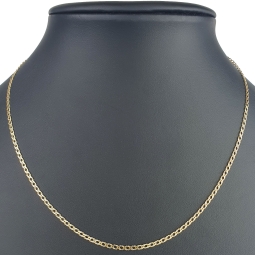 Funkelnde Goldkette mit feinem, stilvollem Muster in edlem Gold (585 14k Gelbgold, ca. 45cm lang, 2mm breit)