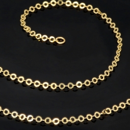 Exquisite Goldkette aus funkelndem Gold (585 / 14K Gelbgold) , ca. 50cm Länge 2mm