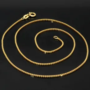 Sehr kurze Venezianerkette aus hochwertigem Gelbgold (585 14k Gold) für Damen und Kinder (42cm Länge, ca. 1,4 mm) mit FBM-Stempel