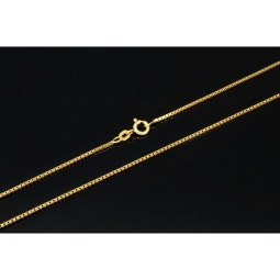 Sehr kurze Venezianerkette aus hochwertigem Gelbgold (585 14k Gold) für Damen und Kinder (42cm Länge, ca. 1mm) mit FBM-Stempel
