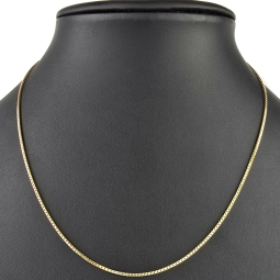 Sehr kurze Venezianerkette aus hochwertigem Gelbgold (585 14k Gold) für Damen und Kinder (42cm Länge, ca. 1mm) mit FBM-Stempel