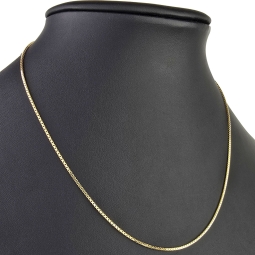 Sehr kurze Venezianerkette aus hochwertigem Gelbgold (585 14k Gold) für Damen und Kinder (42cm Länge, ca. 1mm) mit FBM-Stempel