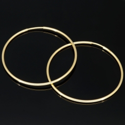 Elegante Creolen / Ohrringe in klassischem Design in hochwertigem Gold (585 14K Gelbgold) glänzend poliert