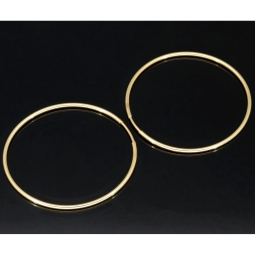 Elegante Creolen / Ohrringe in klassischem Design in hochwertigem Gold (585 14K Gelbgold) glänzend poliert