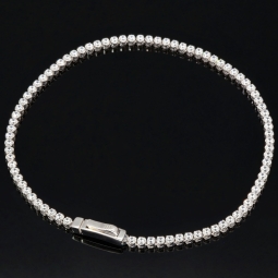 Tennisarmband aus Weißgold (585 14K Gold) mit weißen, funkelnden Zirkoniasteinen (ca. 19 cm Länge)