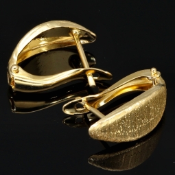 Funkelnde Ohrringe mit englischem Verschluss aus edlem, massivem Gold (585er 14K Gelbgold)