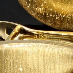 Funkelnde Ohrringe mit englischem Verschluss aus edlem, massivem Gold (585er 14K Gelbgold)