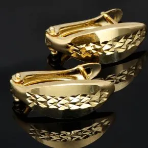 Gold-Ohrringe in elegantem Design mit englischem Verschluss aus hochwertigem Gelbgold (585er 14K)