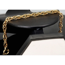 Gold-Armband für Damen in zeitlosem Design aus hochwertigem 14K 585 Gelbgold, ca. 20cm Länge, 7mm Breite