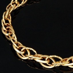 Gold-Armband für Damen in zeitlosem Design aus hochwertigem 14K 585 Gelbgold, ca. 20cm Länge, 7mm Breite