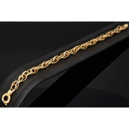 Gold-Armband für Damen in zeitlosem Design aus hochwertigem 14K 585 Gelbgold, ca. 20cm Länge, 7mm Breite
