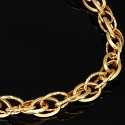 Gold-Armband für Damen in zeitlosem Design aus hochwertigem 14K 585 Gelbgold, ca. 20cm Länge, 7mm Breite