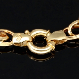 Gold-Armband für Damen in zeitlosem Design aus hochwertigem 14K 585 Gelbgold, ca. 20cm Länge, 7mm Breite