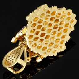 Prunkvoller Löwenkopf - Anhänger aus edlem 585 14K Gold mit funkelndem Zirkoniabesatz (ca. 10,1g)
