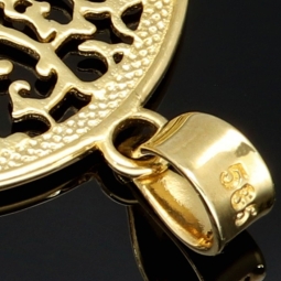 Feiner Lebensbaum-Anhänger aus exquisitem 585 / 14K Gold