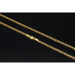 Edle Panzerkette aus hochwertigem, hochglazpoliertem Gold (14K, 585 Gelbgold) in ca. 3 mm, 60cm