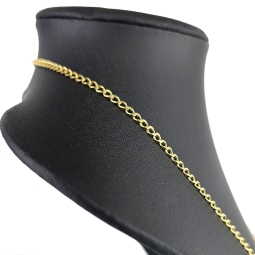 Edle Panzerkette aus hochwertigem, hochglazpoliertem Gold (14K, 585 Gelbgold) in ca. 3 mm, 60cm