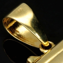 Gold- Anhänger Uzi / Maschinenpistole aus hochwertigem 585 / 14K Gold mit Zirkonia