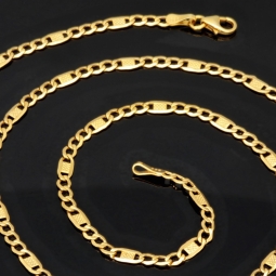 Goldkette in außergewöhnlichem Desing aus Gelbgold (14K, 585er Gold) in ca. 3mm ca. 60cm