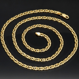 Exquisite Goldkette in besonderem Look aus Gelbgold (14K, 585 Gold) ca. 55cm und 3,5mm