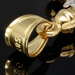 Feiner Kreuz-Anhänger aus glänzendem 14k / 585 Bicolor Gold (Gelbgold und Weißgold)
