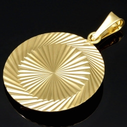 Jesus-Kreuz-Amulett mit filigranem Dekor - Anhänger aus hochwertigem Bicolor 14K 585 Weiß- und Gelbgold