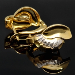 Elegante Ohrringe mit feinem Design aus massivem Bicolor 585 14K Gold (Weißgold und Gelbgold)