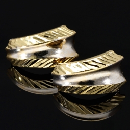 Massive Ohrringe in elegantem Design aus massivem 14K / 585 Bicolor Gold