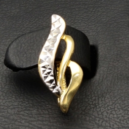 Glänzende Ohrringe mit stylischem Design aus Bicolor 585 14K Gold (Weißgold und Gelbgold)