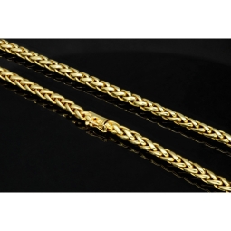 Prunkvolle XXL Zopfkette aus massivem Gelbgold (14K, 585 Gold) in ca. 70cm, 5mm (ca. 55,2g)