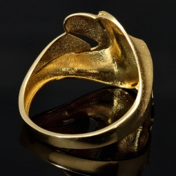 Glänzender Statement Ring für Damen mit besonderem Design aus hochwertigem 585 14K Gold (Ringgröße ca. 57)