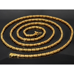 Funkelnde Königskette in XXL Länge ca. 92cm und 2,7mm aus massivem Gelbgold (14K 585 Gold, ca. 47,8g)