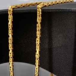 Funkelnde Königskette in XXL Länge ca. 92cm und 2,7mm aus massivem Gelbgold (14K 585 Gold, ca. 47,8g)